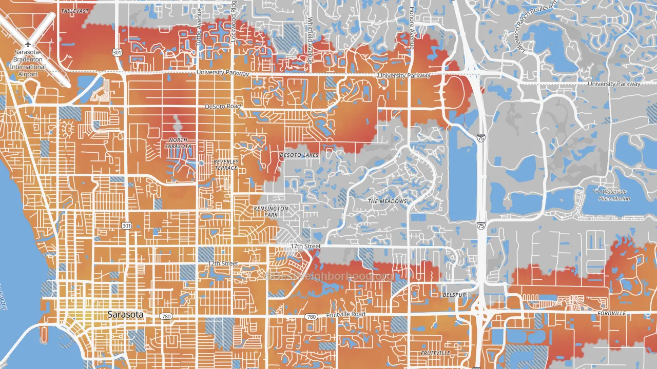 Transit Grade map of 34235, FL