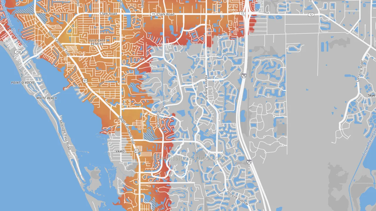 Transit Grade map of 34238, FL