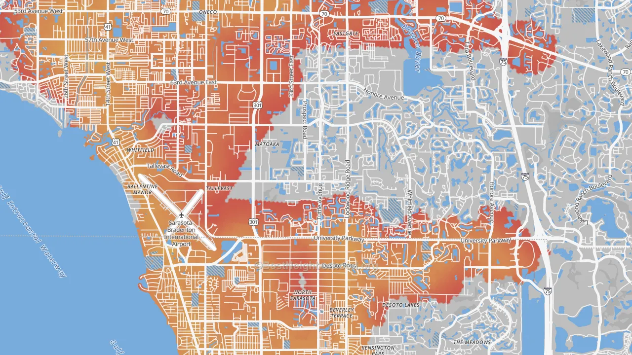 Transit Grade map of 34243, FL