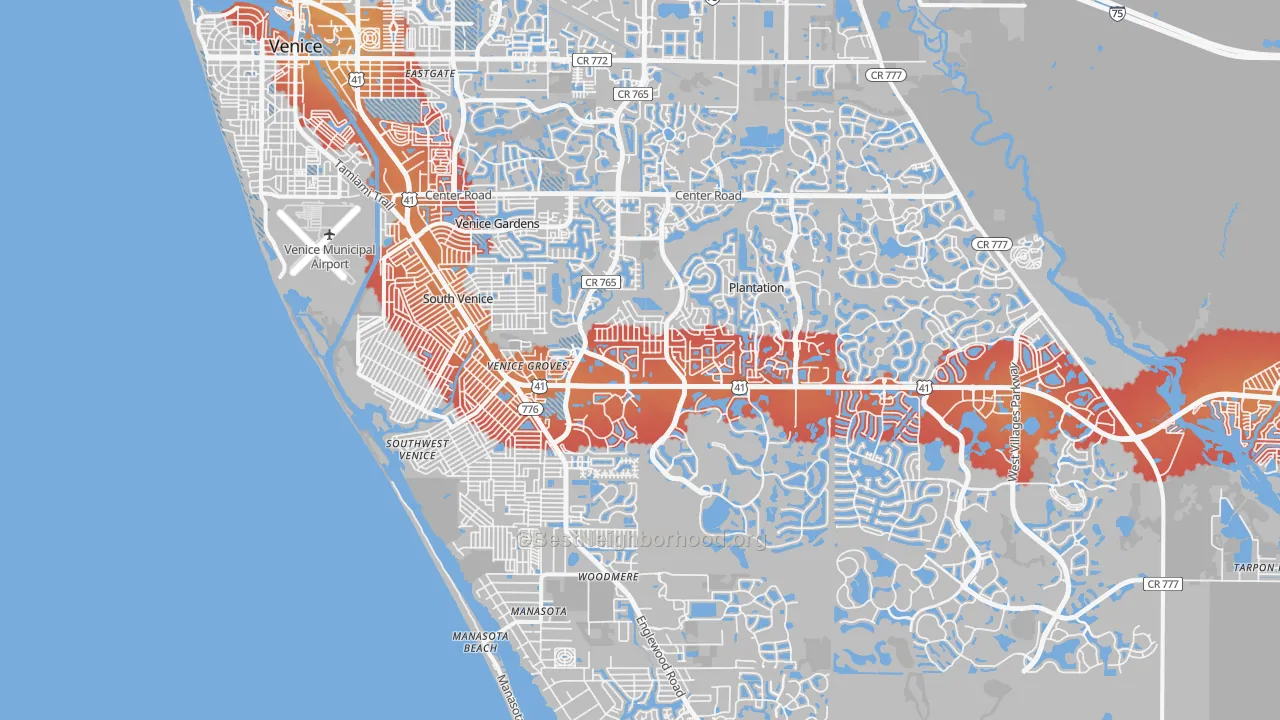 Transit Grade map of 34293, FL