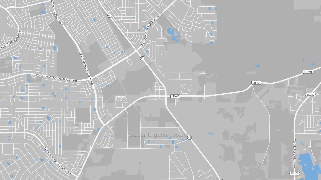 Transit Grade map of 34445, FL