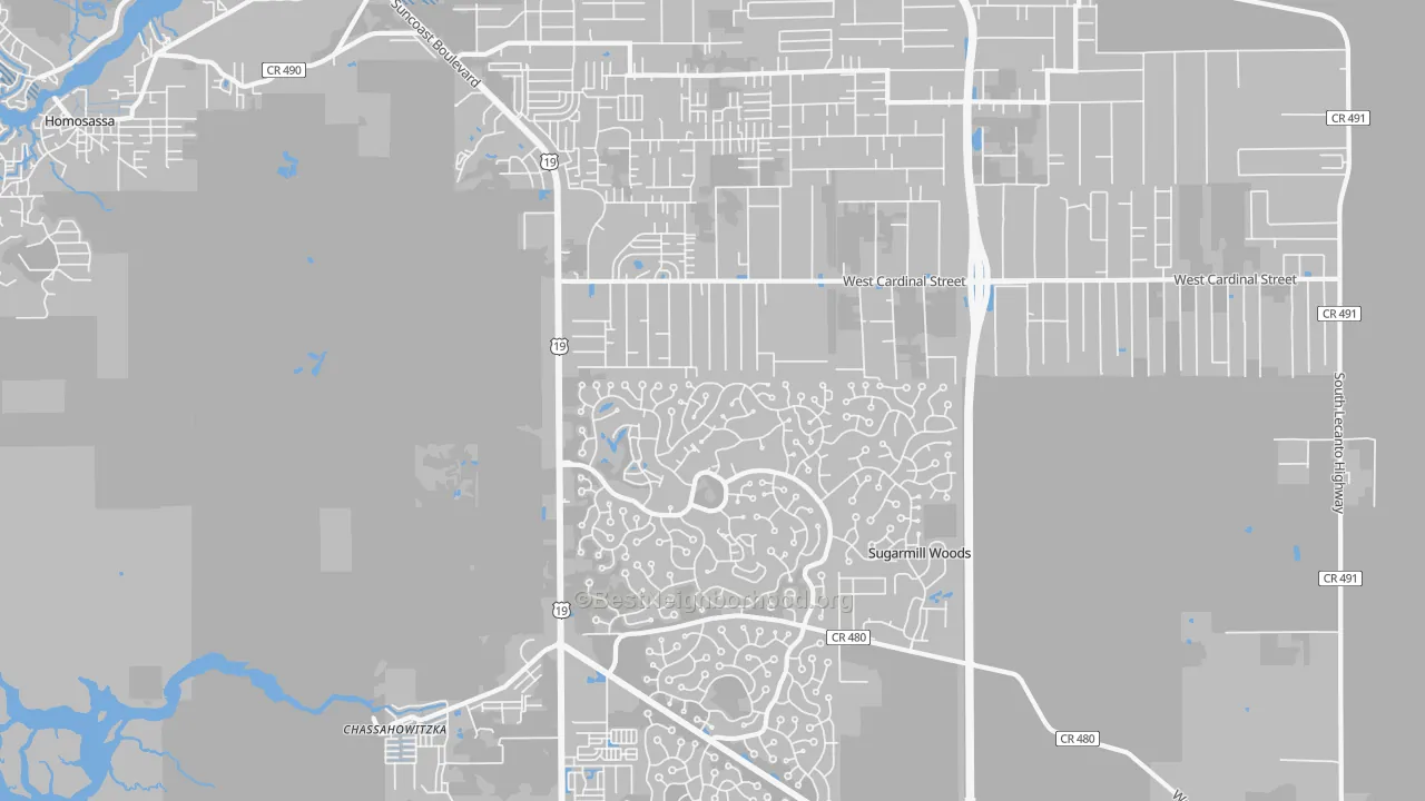 Transit Grade map of 34446, FL