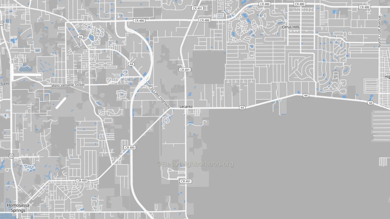 Transit Grade map of 34461, FL