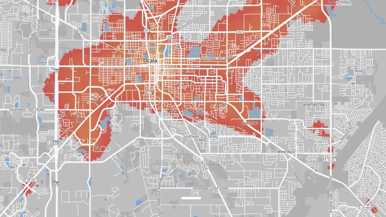 Transit Grade map of 34471, FL