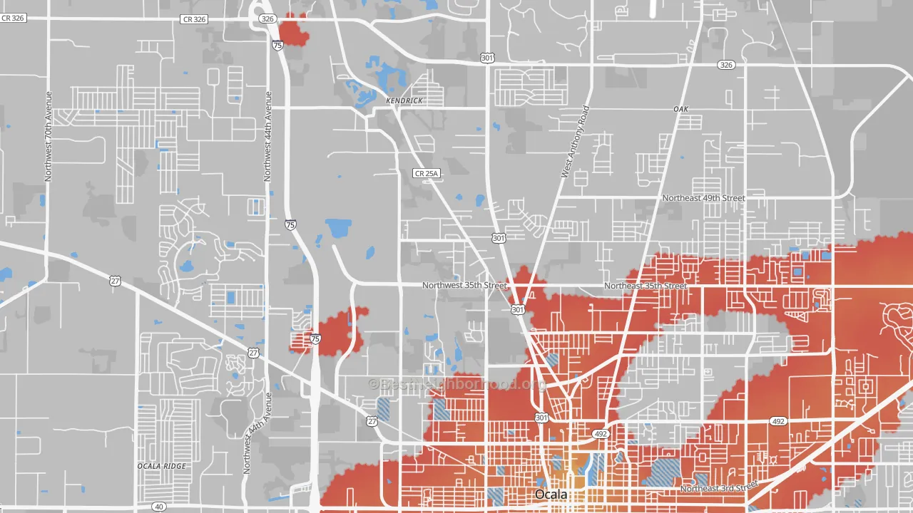 Transit Grade map of 34475, FL