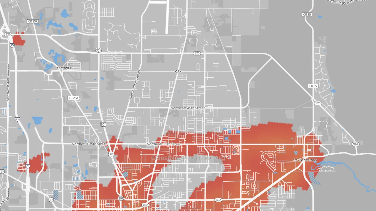 Transit Grade map of 34479, FL
