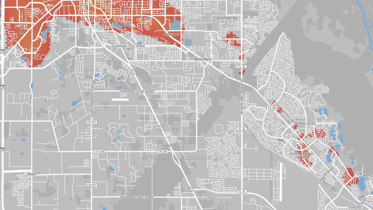 Transit Grade map of 34480, FL