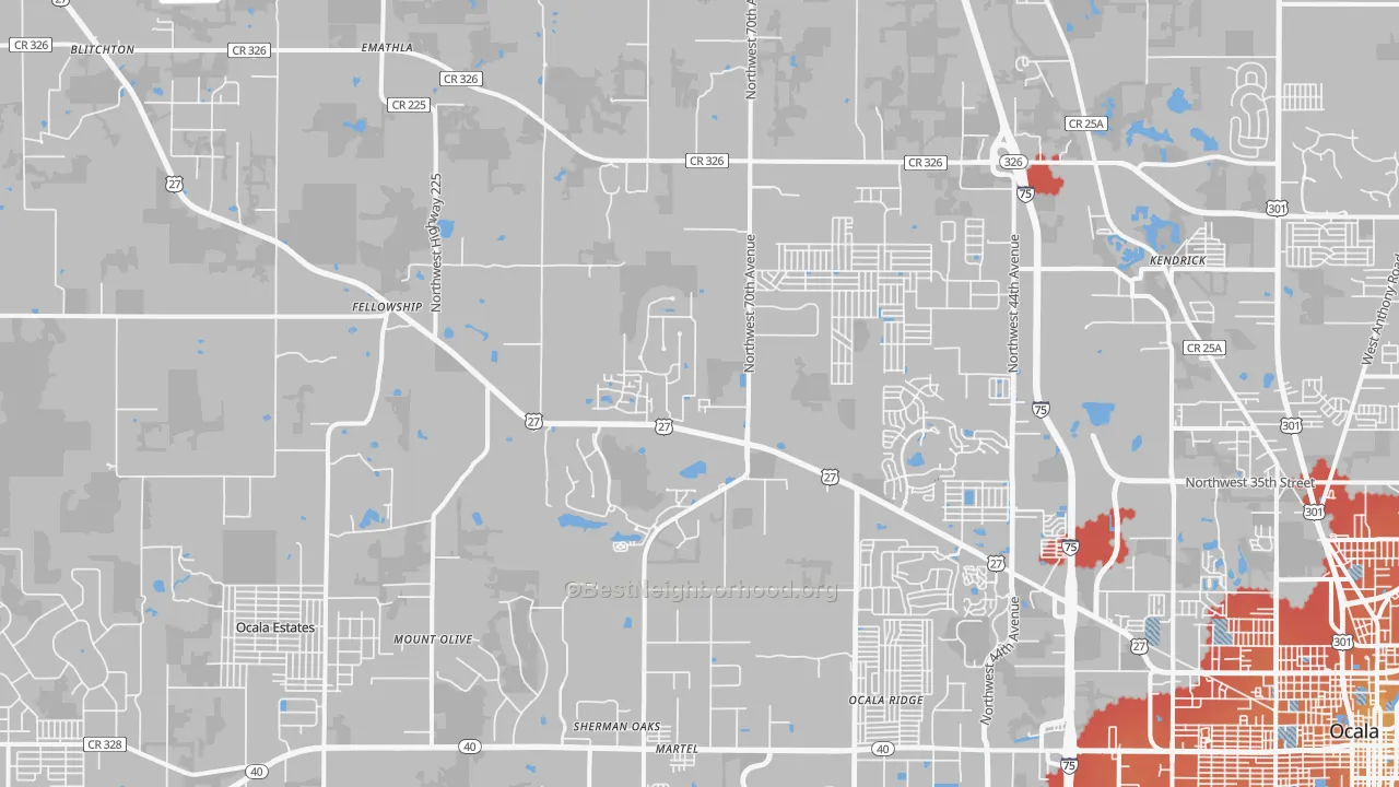 Transit Grade map of 34482, FL