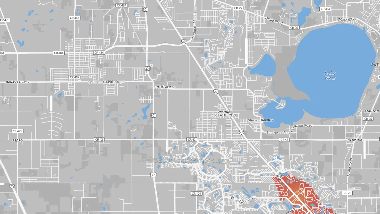 Transit Grade map of 34491, FL