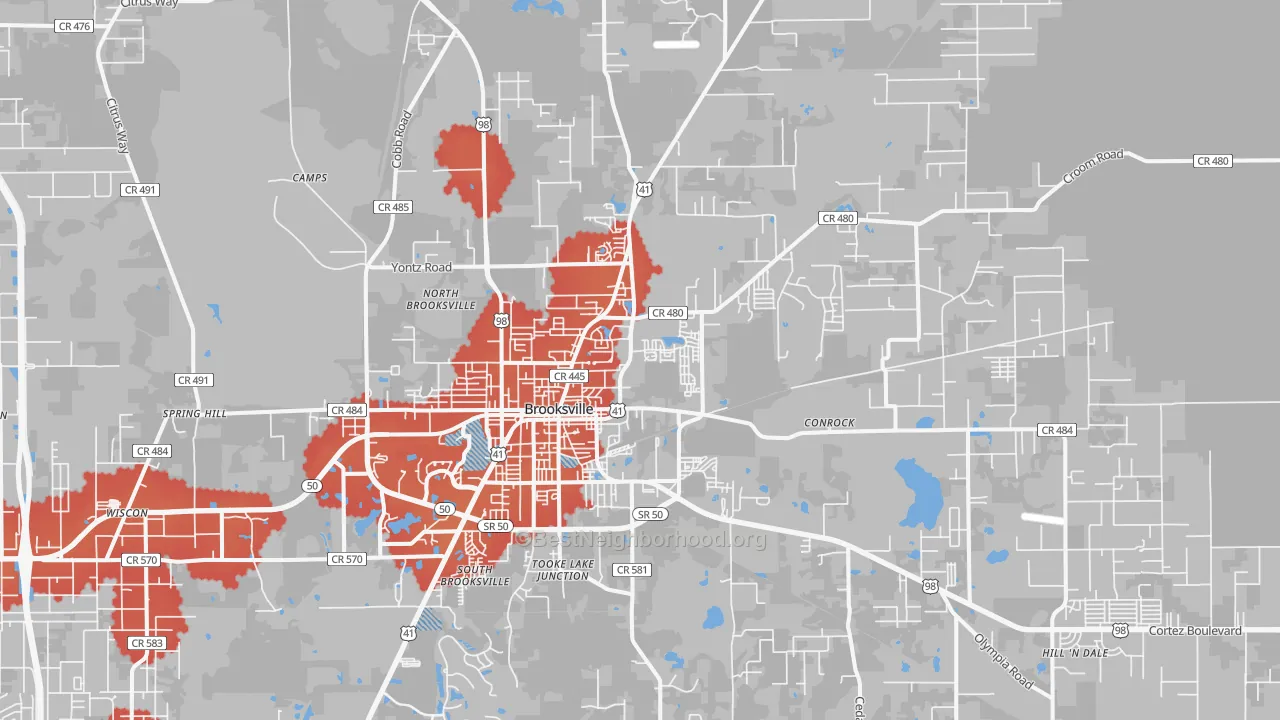 Transit Grade map of 34601, FL