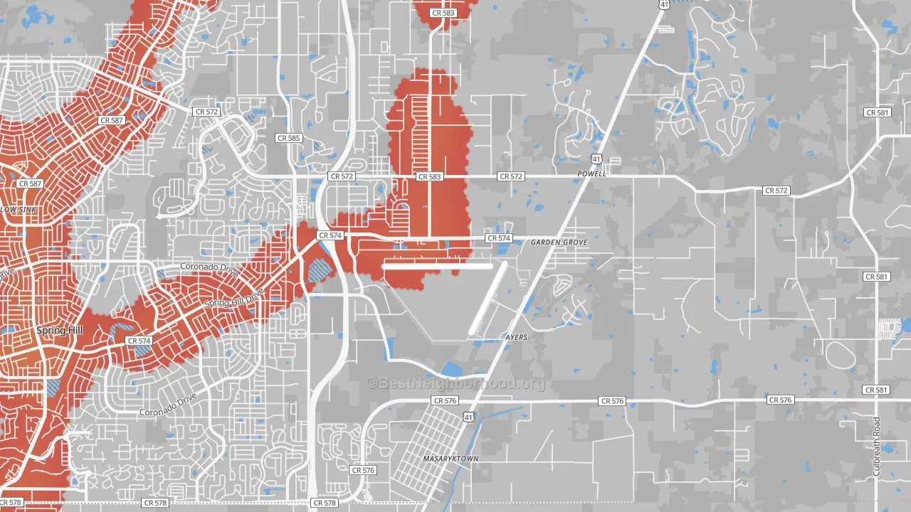Transit Grade map of 34604, FL