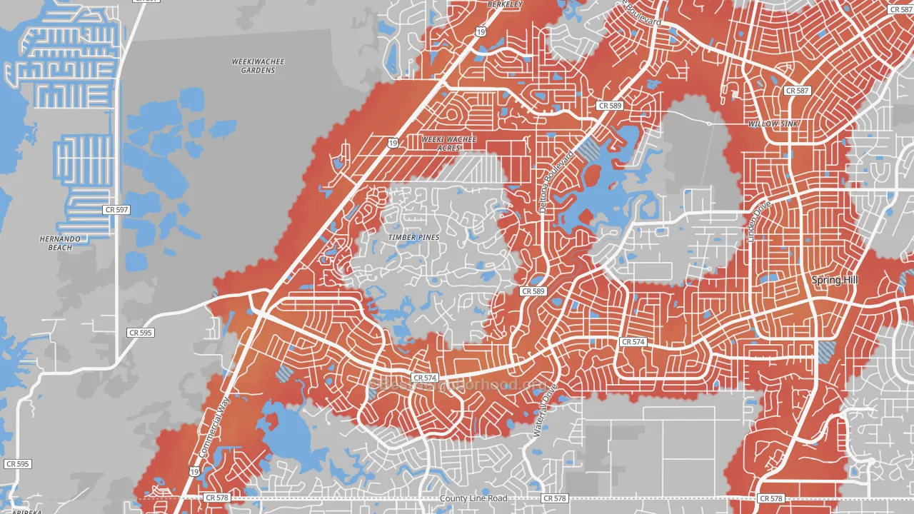 Transit Grade map of 34606, FL