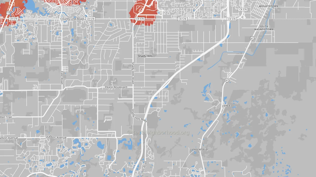 Transit Grade map of 34610, FL