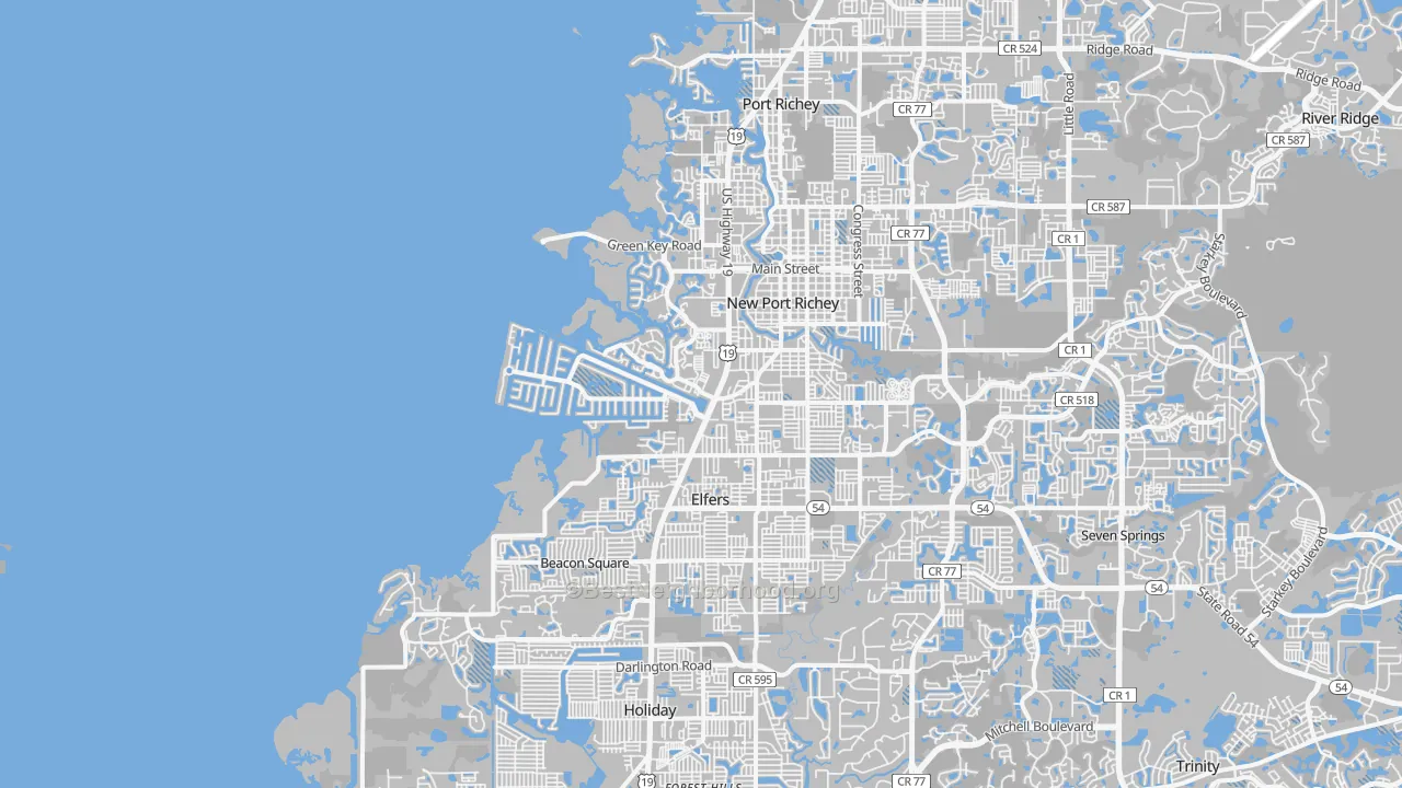 Transit Grade map of 34652, FL
