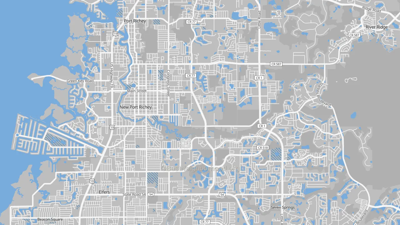 Transit Grade map of 34653, FL