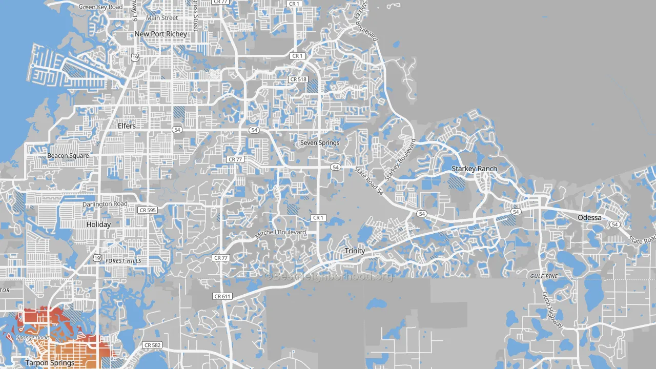 Transit Grade map of 34655, FL