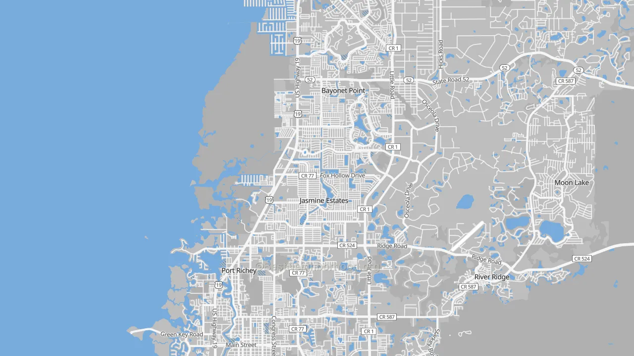 Transit Grade map of 34668, FL