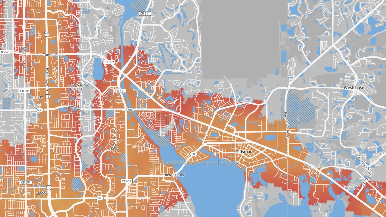 Transit Grade map of 34677, FL