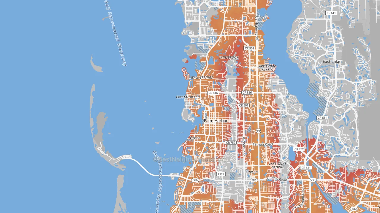 Transit Grade map of 34681, FL
