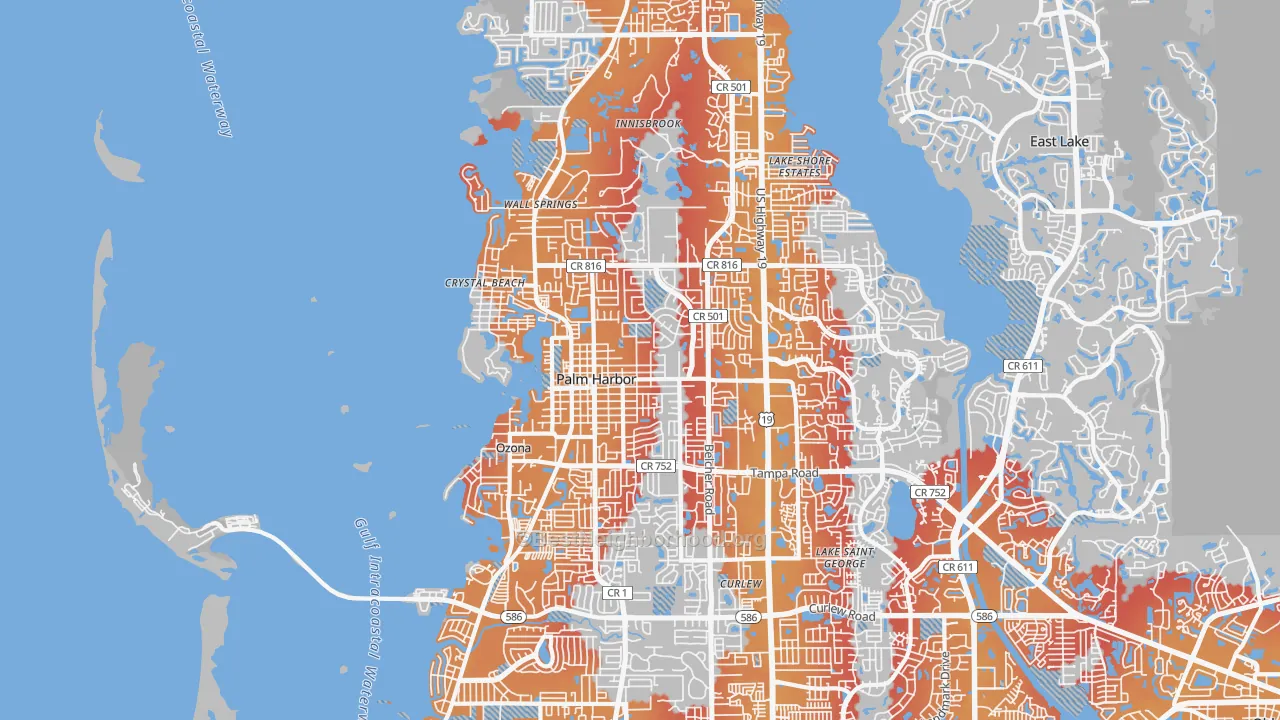 Transit Grade map of 34683, FL