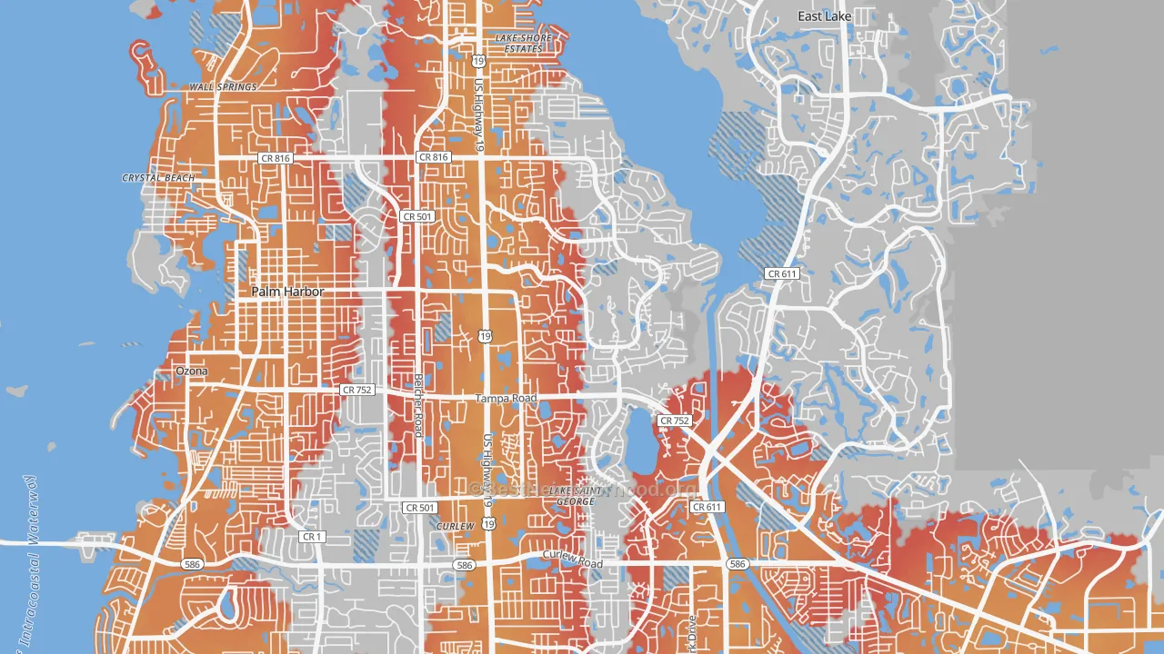 Transit Grade map of 34684, FL