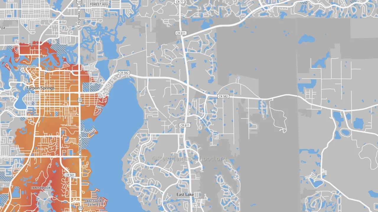 Transit Grade map of 34688, FL