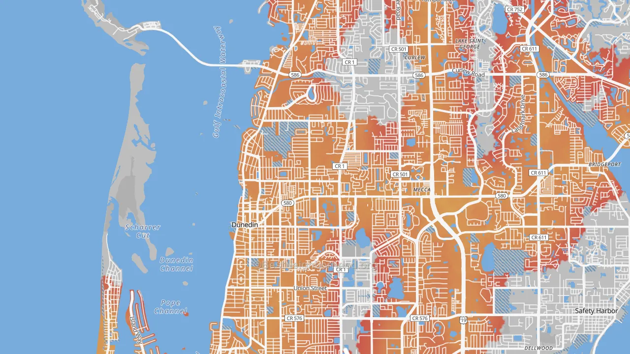 Transit Grade map of 34698, FL