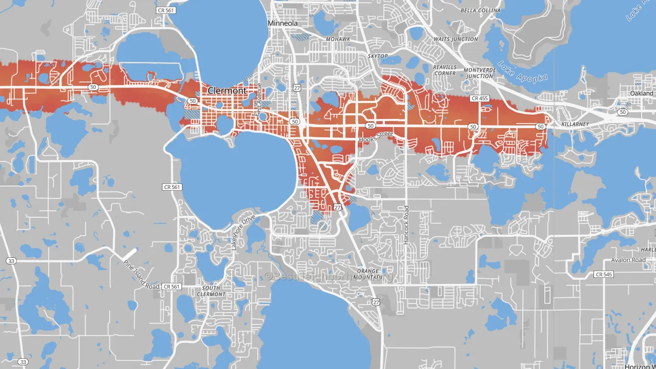 Transit Grade map of 34711, FL