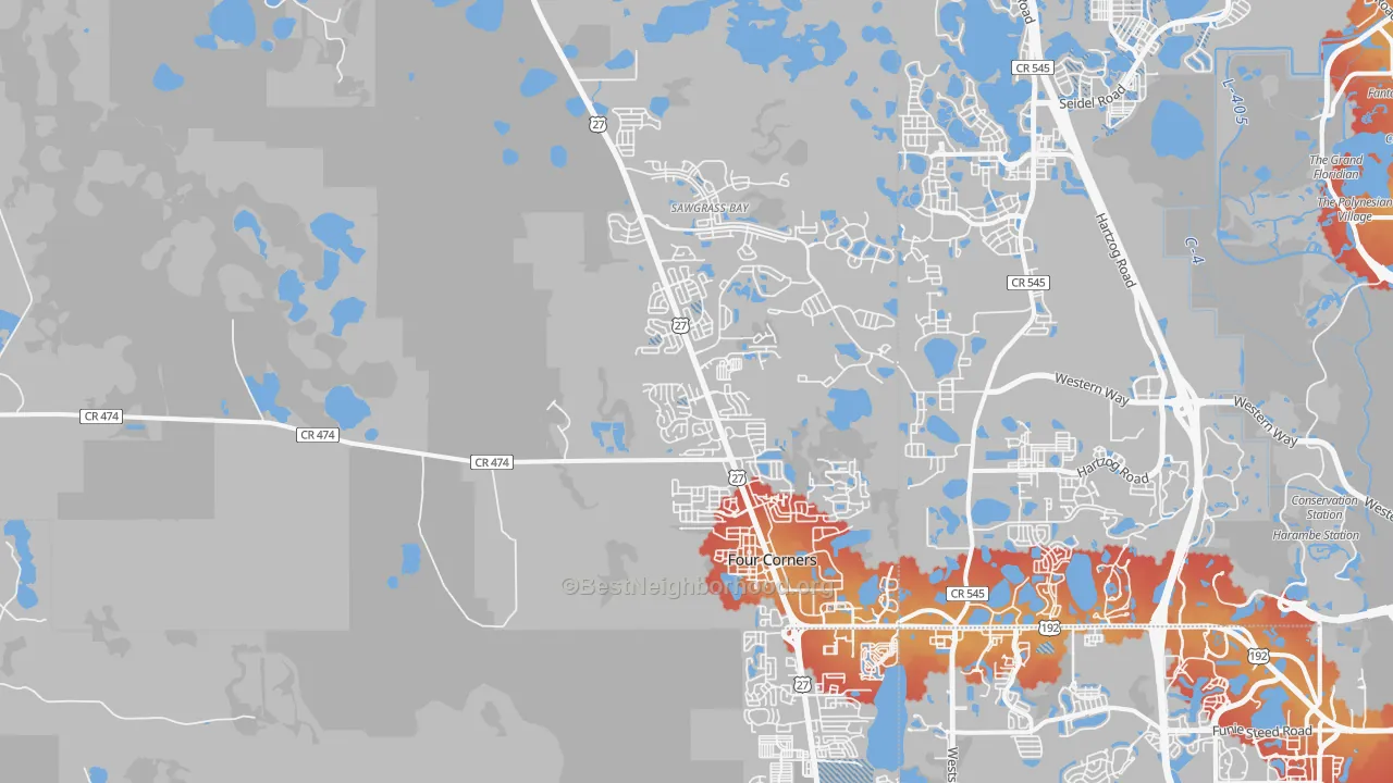 Transit Grade map of 34714, FL