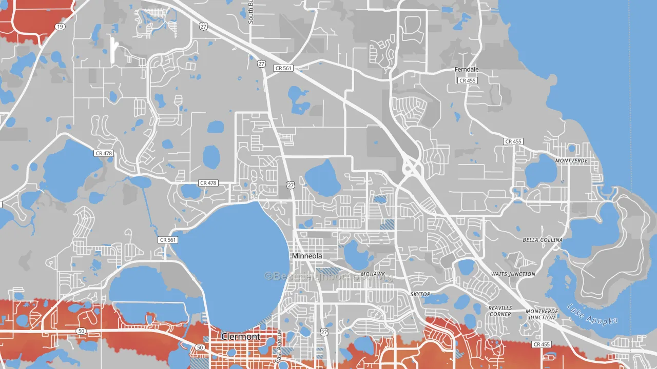 Transit Grade map of 34715, FL