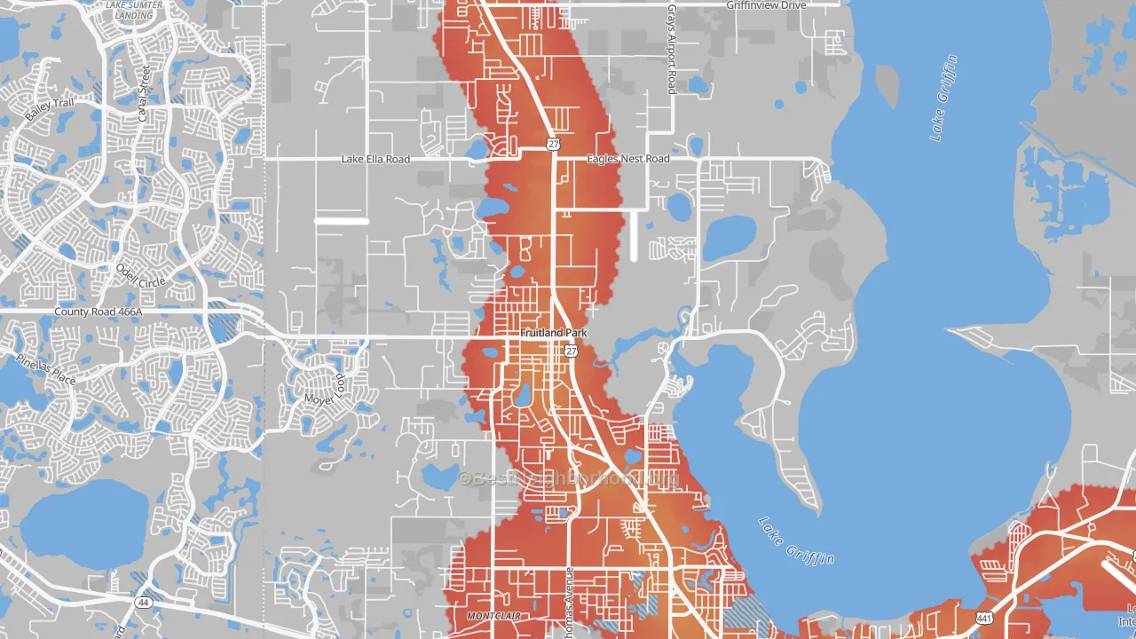 Transit Grade map of 34731, FL