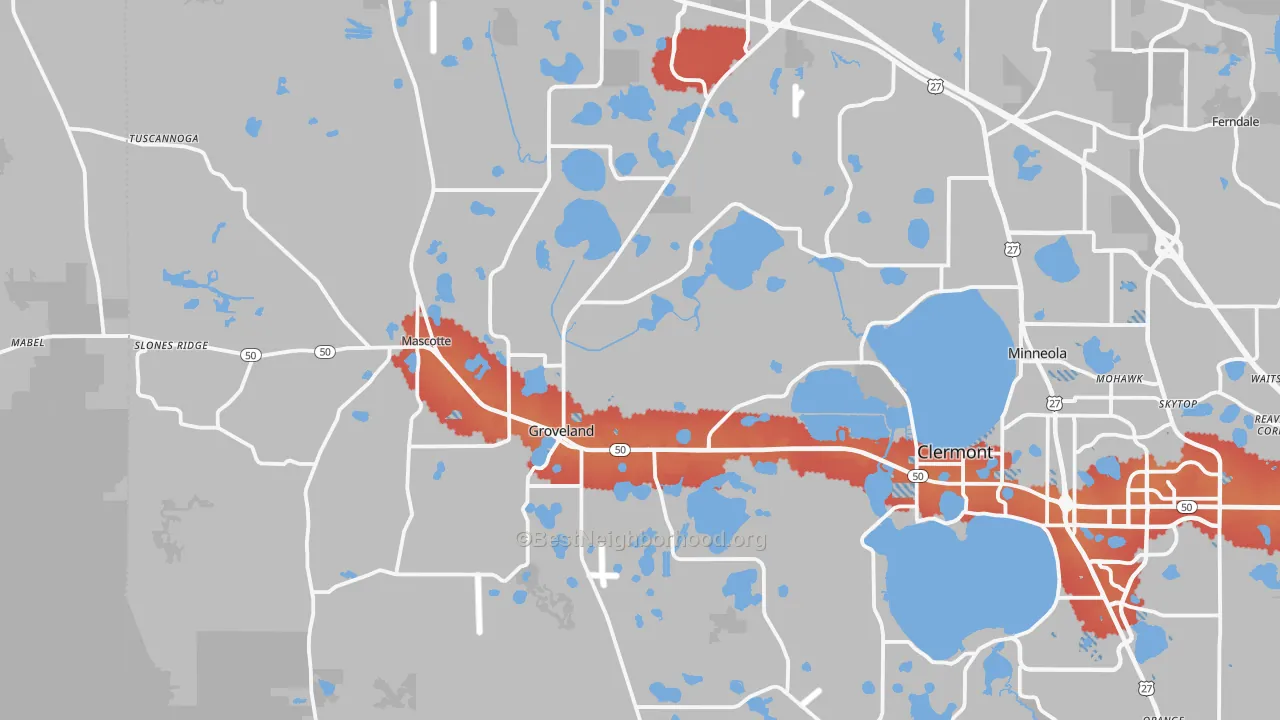 Transit Grade map of 34736, FL