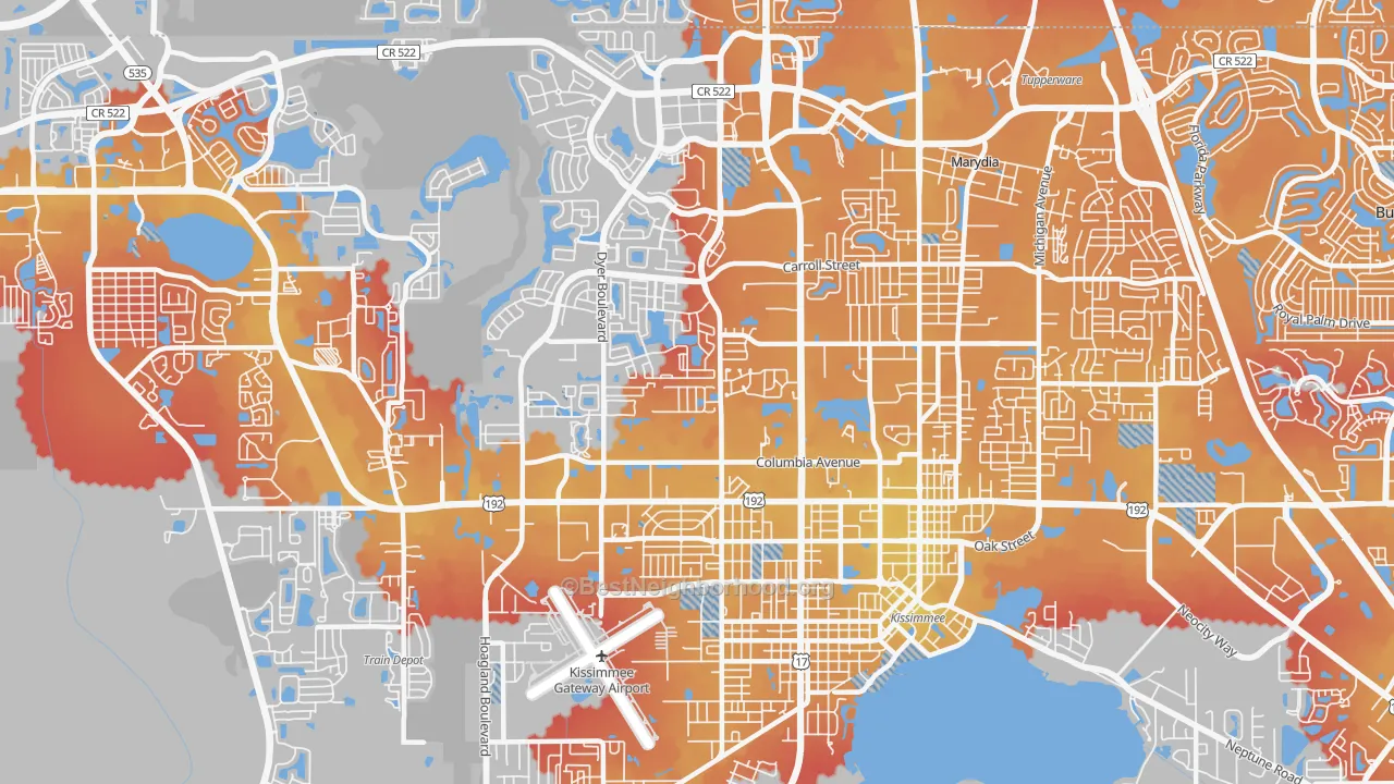 Transit Grade map of 34741, FL