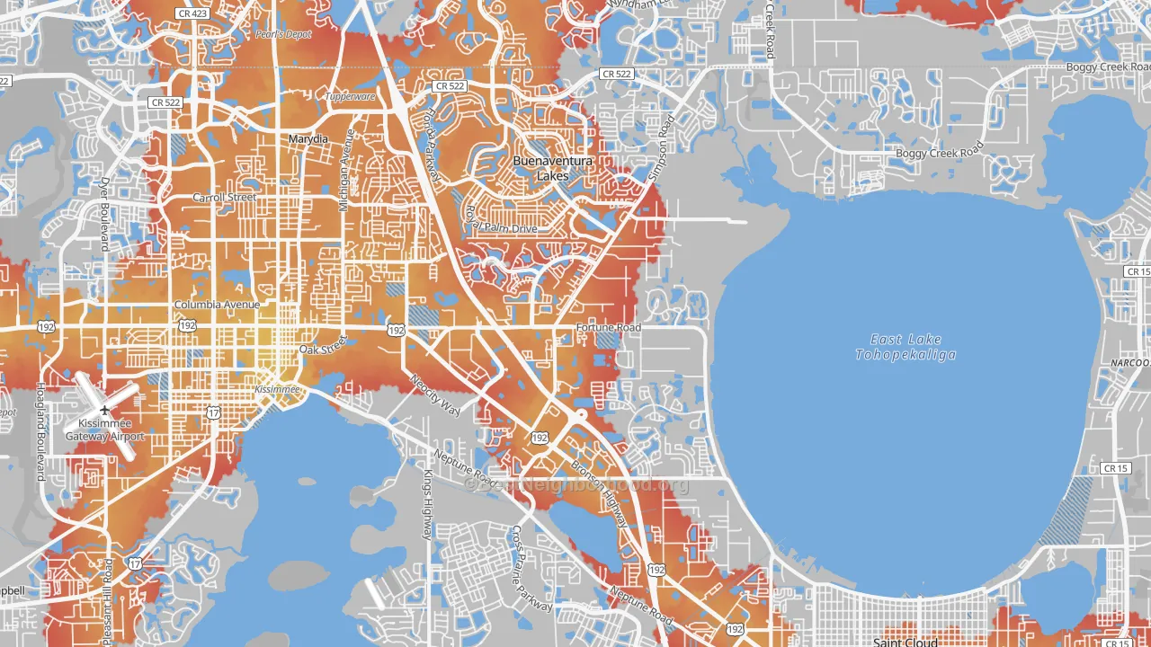 Transit Grade map of 34744, FL
