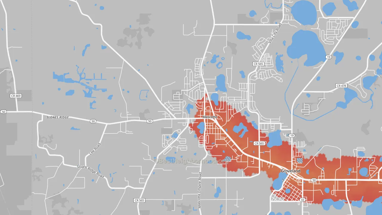 Transit Grade map of 34753, FL