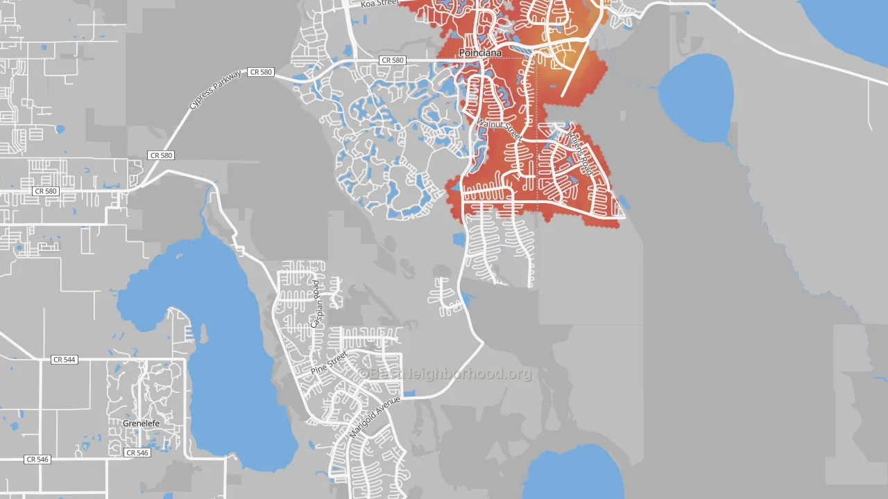 Transit Grade map of 34759, FL