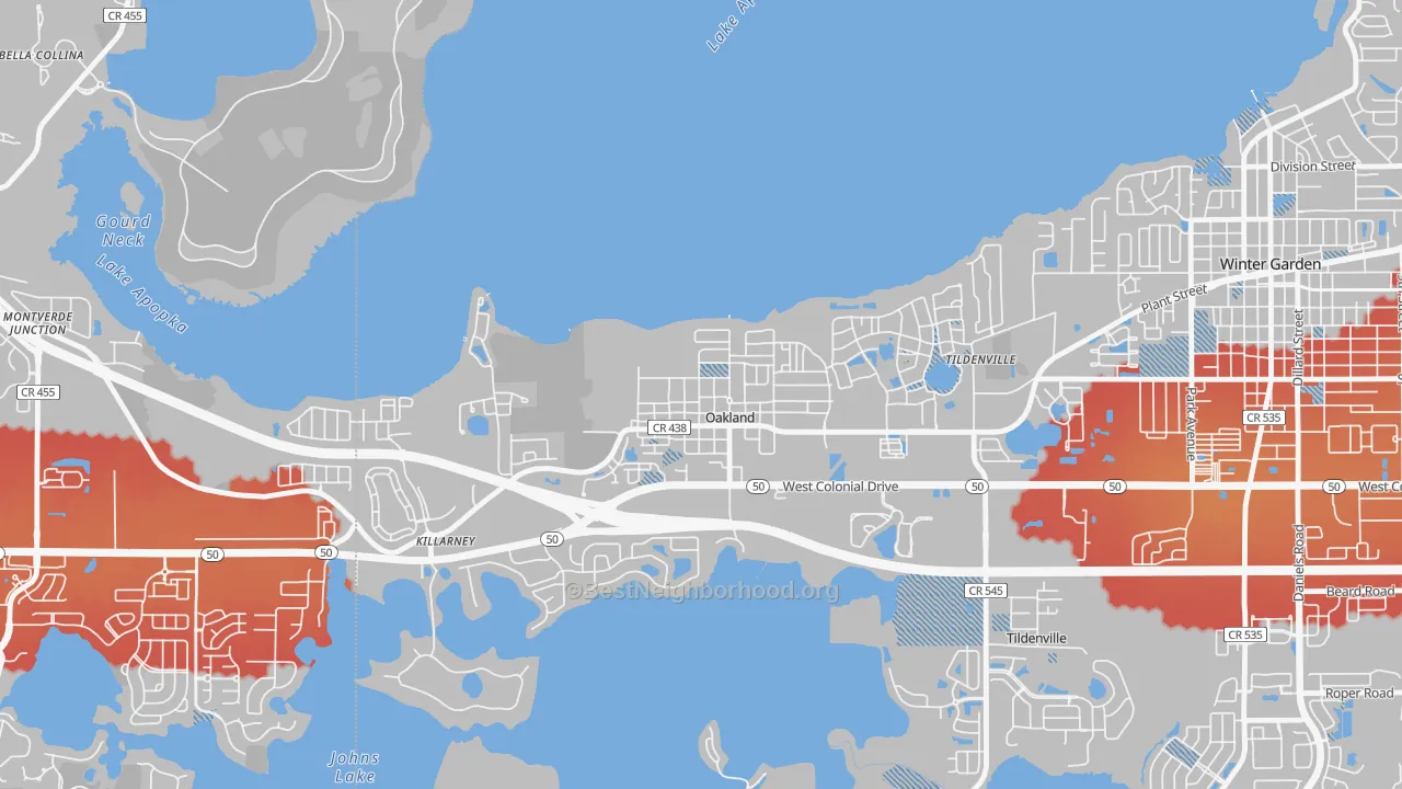 Transit Grade map of 34760, FL