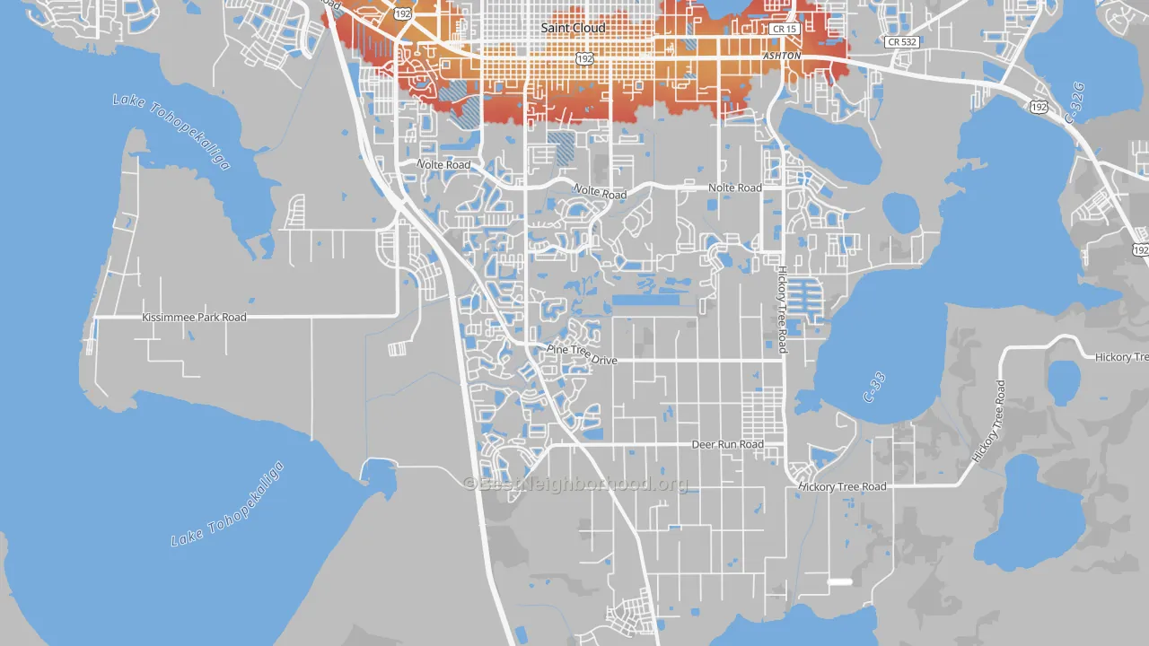 Transit Grade map of 34772, FL