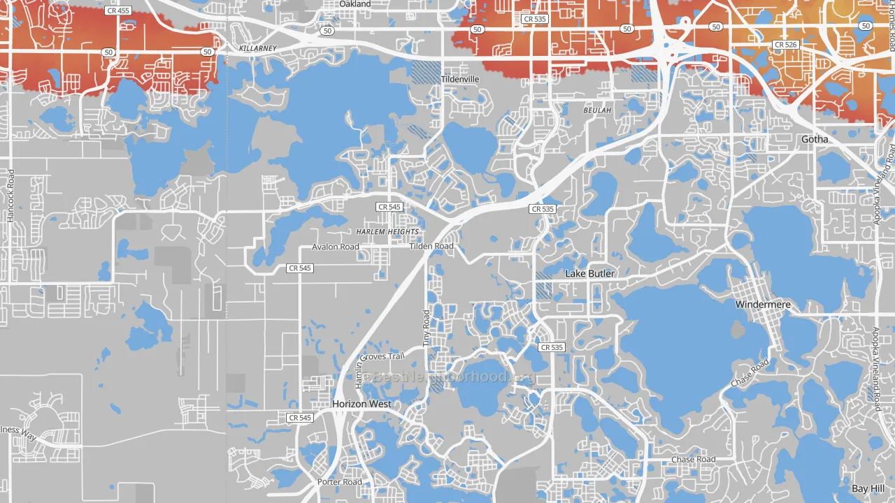 Transit Grade map of 34787, FL