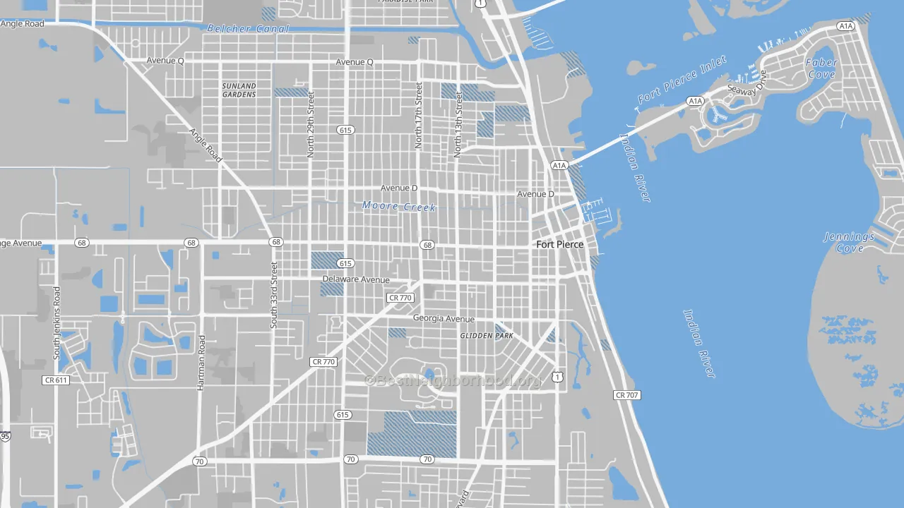 Transit Grade map of 34950, FL