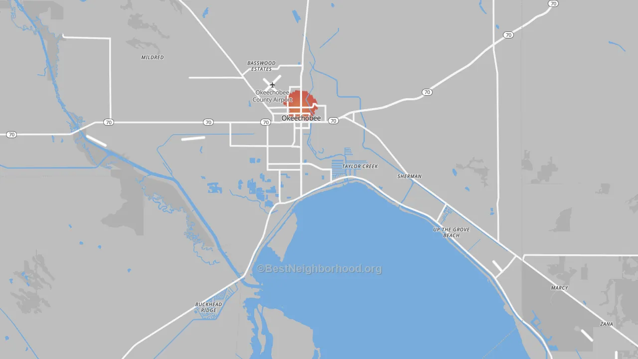 Transit Grade map of 34974, FL
