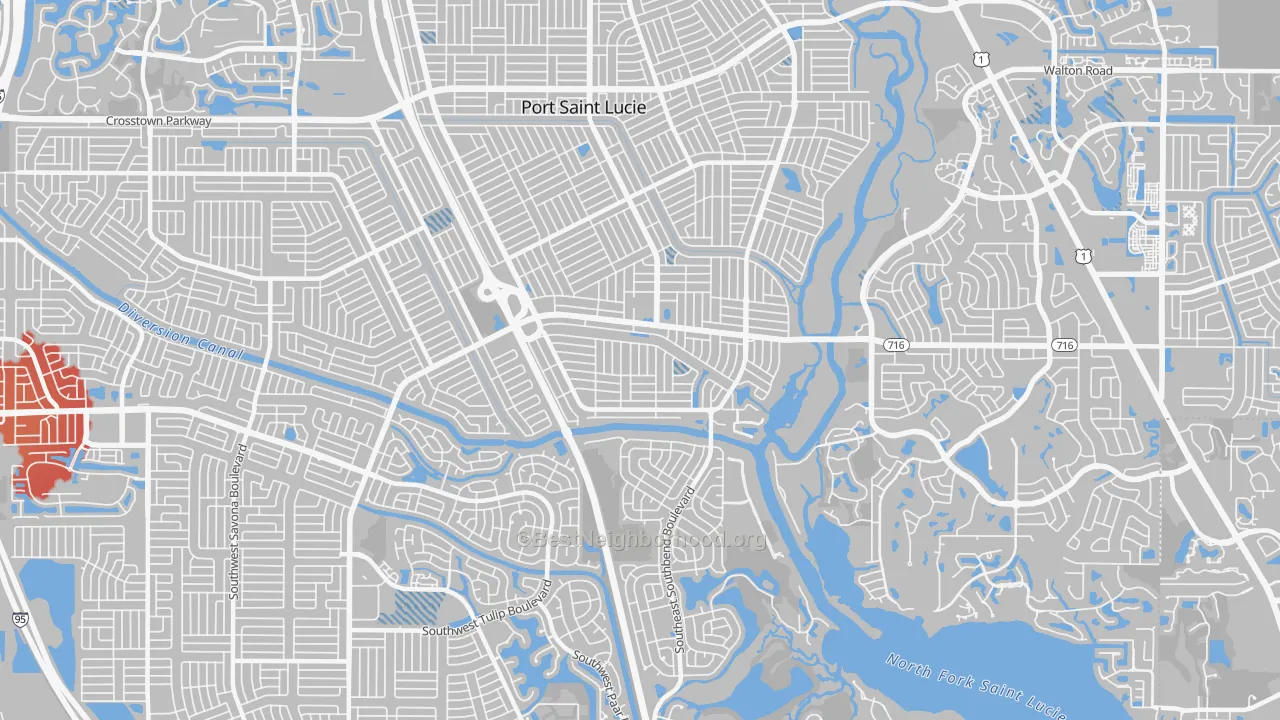 Transit Grade map of 34984, FL