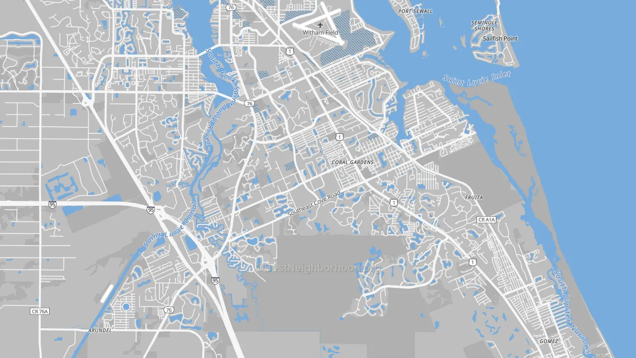 Transit Grade map of 34997, FL