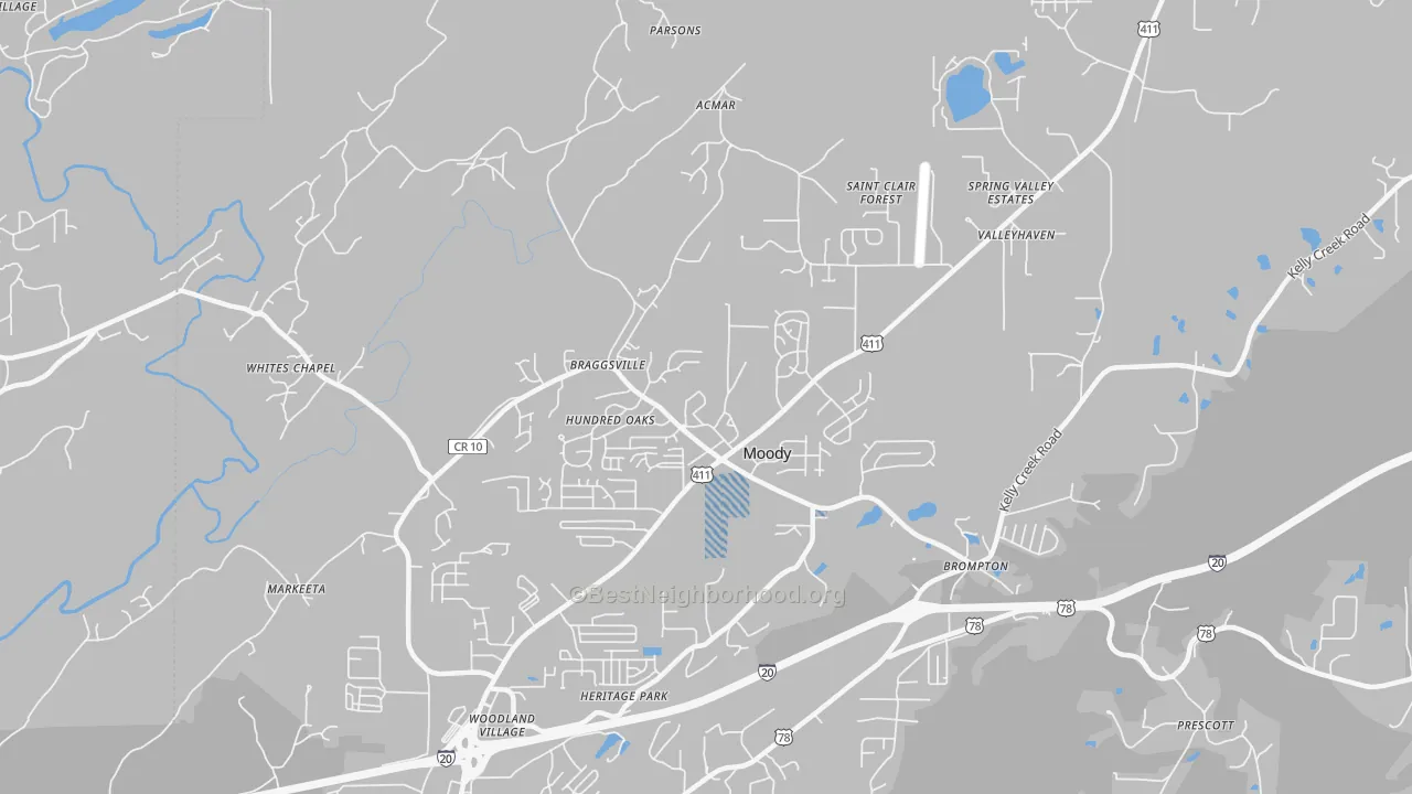 Transit Grade map of 35004, AL