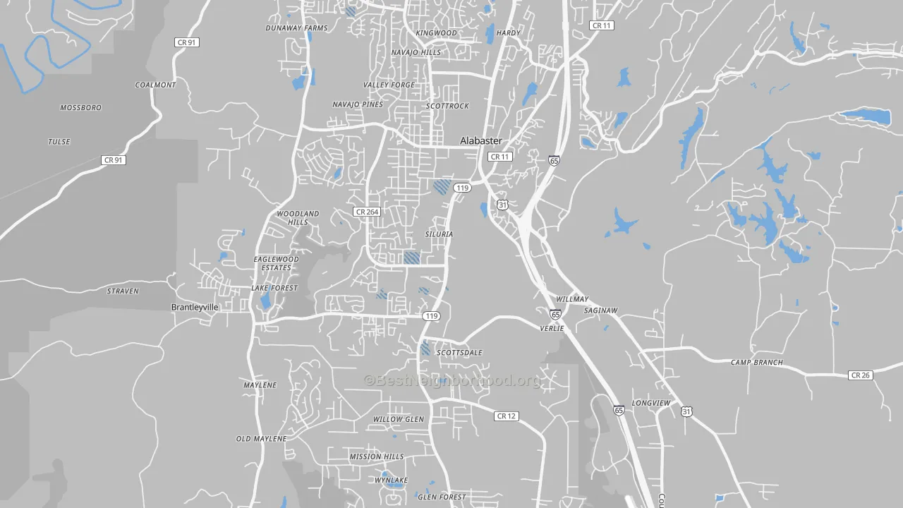 Transit Grade map of 35007, AL