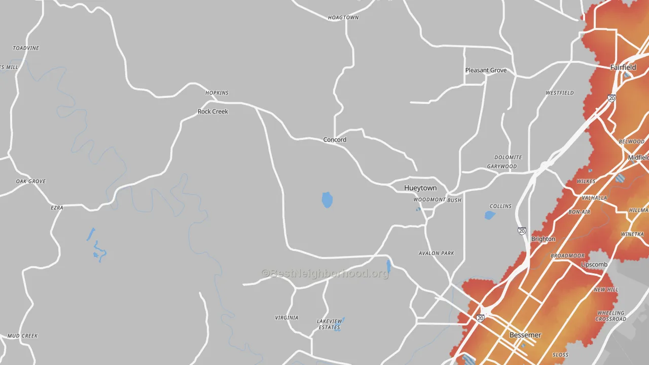 Transit Grade map of 35023, AL
