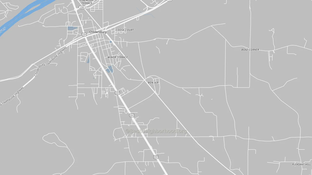 Transit Grade map of 35032, AL