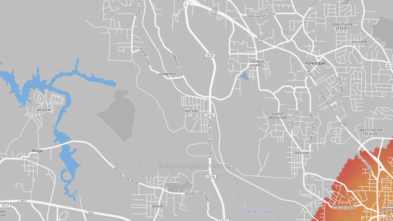 Transit Grade map of 35060, AL