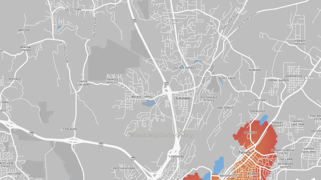 Transit Grade map of 35068, AL