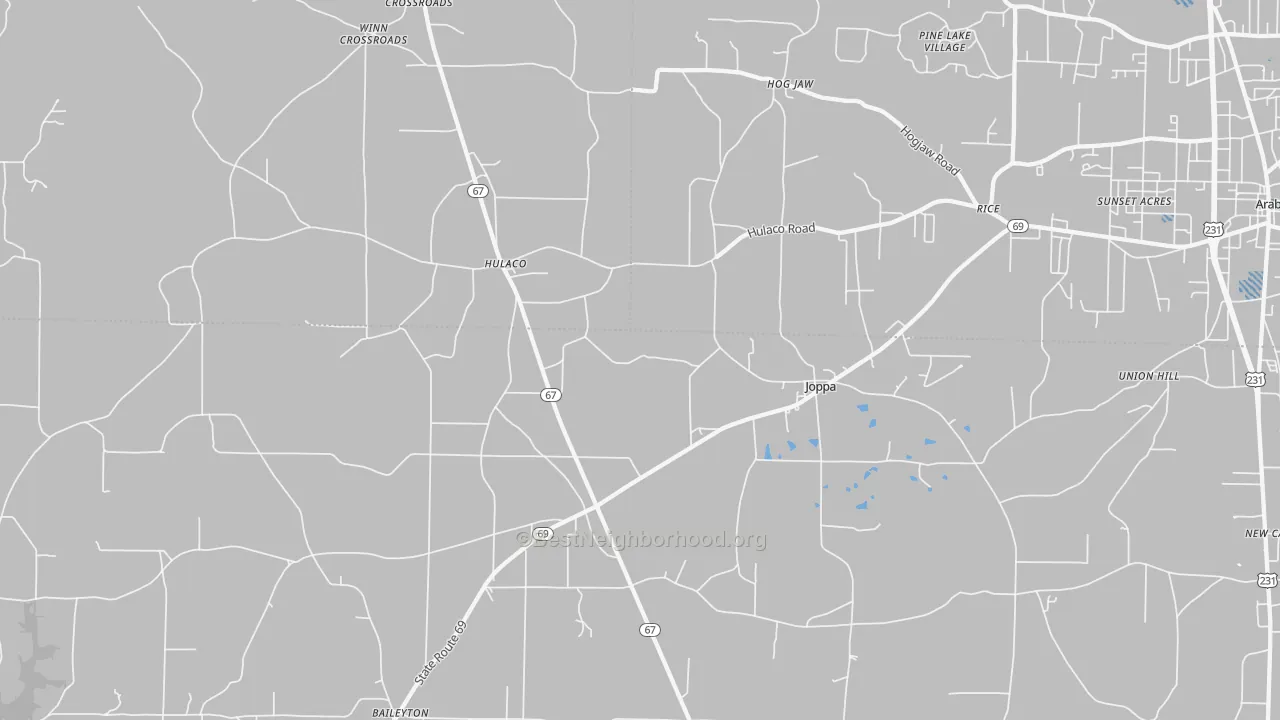 Transit Grade map of 35087, AL